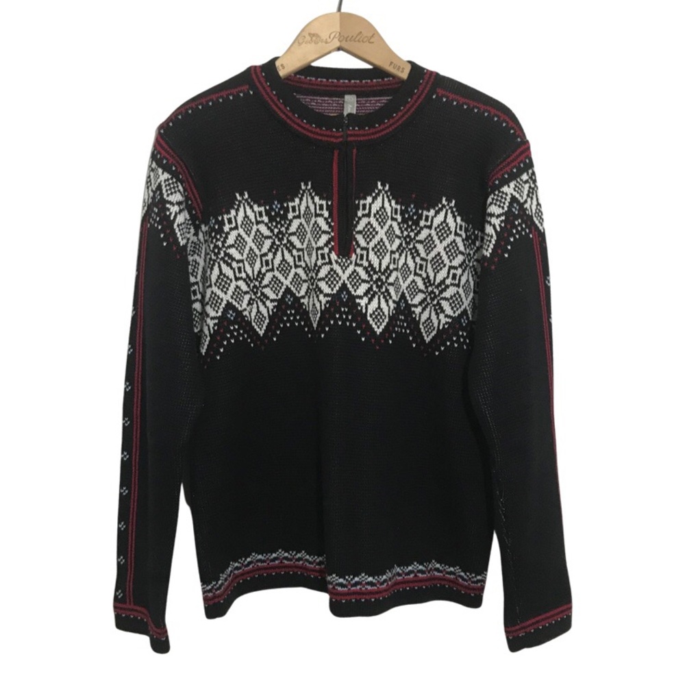 Hanna Andersson Sweater Small Black Nordic Fair Isle Holiday Knit Cotton